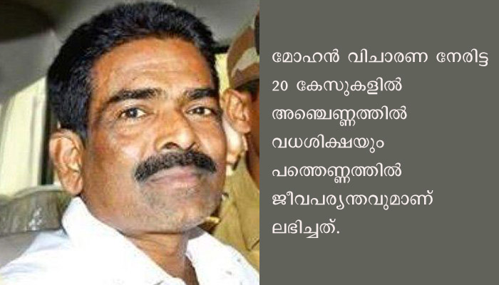 20-ാം  കൊലപാതകകേസില്‍ സൈനൈഡ് മോഹന് ജീവപര്യന്തം