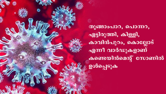 ആറ് വാര്‍ഡുകള്‍ കണ്ടയിന്‍മെന്റ് സോണായി പ്രഖ്യാപിച്ചു