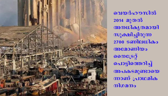 ലെബനന്‍ സ്‌ഫോടനം: മൂന്ന് ലക്ഷം പേരെ ഭവനരഹിതരാക്കി, മൂന്ന് ബില്യണ്‍ ഡോളറിന്റെ നാശ നഷ്ടം