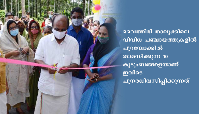 വയനാട്  ചിത്രമൂലയിലെ സുസ്മിതം ഭവന സമുച്ചയം ഗുണഭോക്താക്കള്‍ക്ക് കൈമാറി