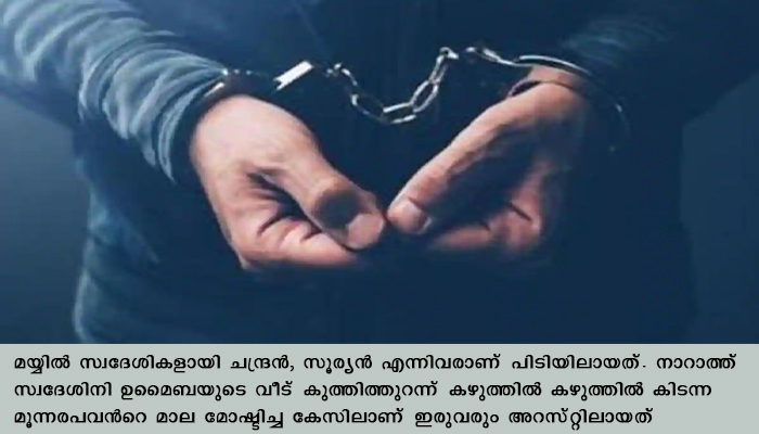 മോഷണക്കേസില്‍ സഹോദരങ്ങളായ രണ്ടുപേര്‍ അറസ്റ്റില്‍