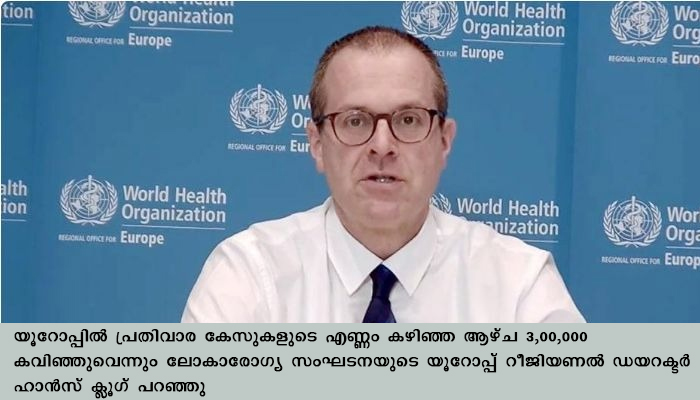 കൊവിഡ്: യുറോപ്പില്‍ ഭയാനകമായ നിരക്കില്‍ വര്‍ദ്ധിക്കുന്നുവെന്ന് ലോകാരോഗ്യ സംഘടന