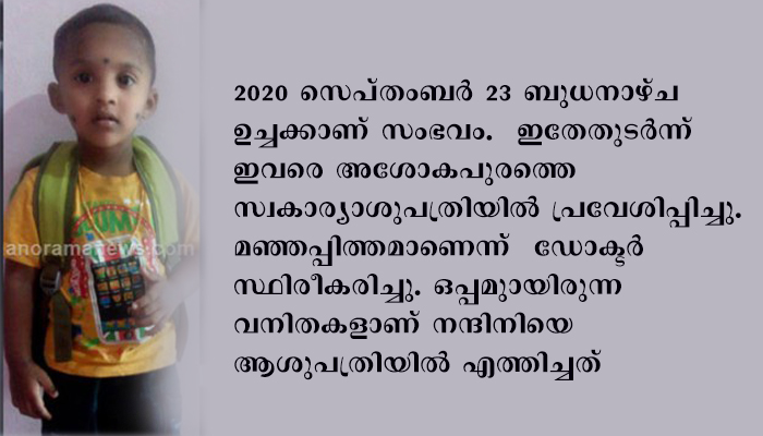 നാണയം വിഴുങ്ങി കുട്ടിമരിച്ചകേസില്‍ സമരം നടത്തുന്ന അമ്മ നന്ദിനി കുഴഞ്ഞുവീണു