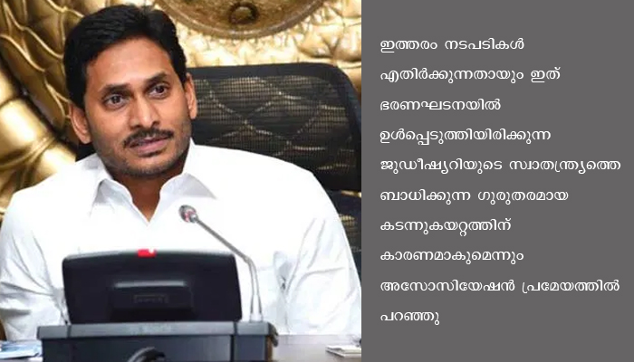 ജഡ്ജി എന്‍.വി. രമണയ്‌ക്കെതിരായ ആന്ധ്ര മുഖ്യമന്ത്രിയുടെ കത്തിനെ അപലപിച്ച് സുപ്രീം കോടതി ബാര്‍ അസോസിയേഷന്‍