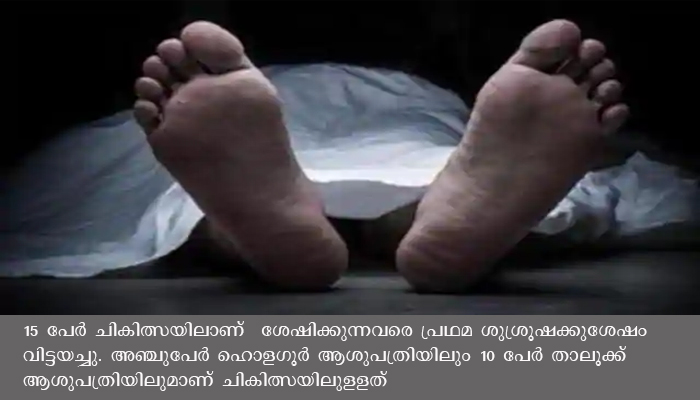 ക്ഷേത്രത്തില്‍ പ്രസാദം കഴിച്ച 70ഓളം പേര്‍ക്ക് വിഷബാധ. 15  പേര്‍ ചികിത്സയില്‍