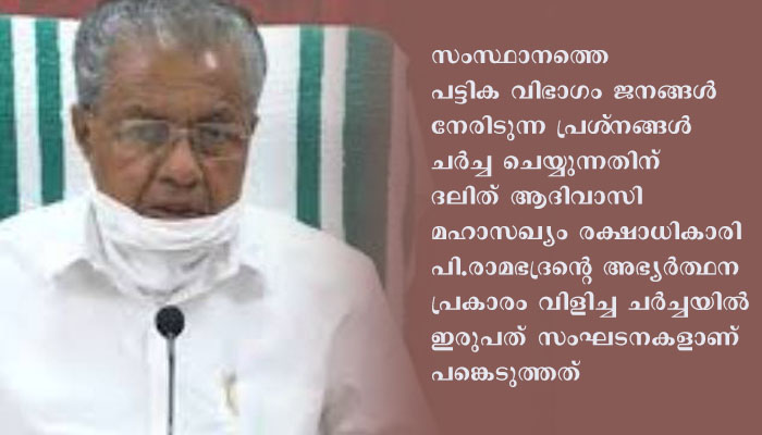 പട്ടിക വിഭാഗ സംവരണത്തിൽ കൈകടത്താൻ ആരെയും അനുവദിക്കില്ല: മുഖ്യമന്ത്രി