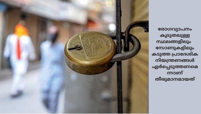 സംസ്ഥാനത്ത് സമ്പൂര്‍ണ്ണ ലോക്ക് ഡൗണ്‍ ഏര്‍പ്പെടുത്തേണ്ടതില്ലെന്ന് സര്‍വ്വകക്ഷി യോഗത്തിൽ തീരുമാനം