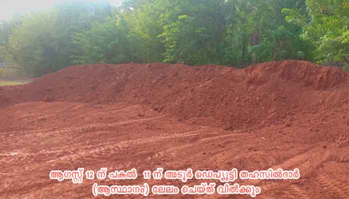 പത്തനംതിട്ട: മണ്ണ് ലേലം ചെയ്യുന്നു
