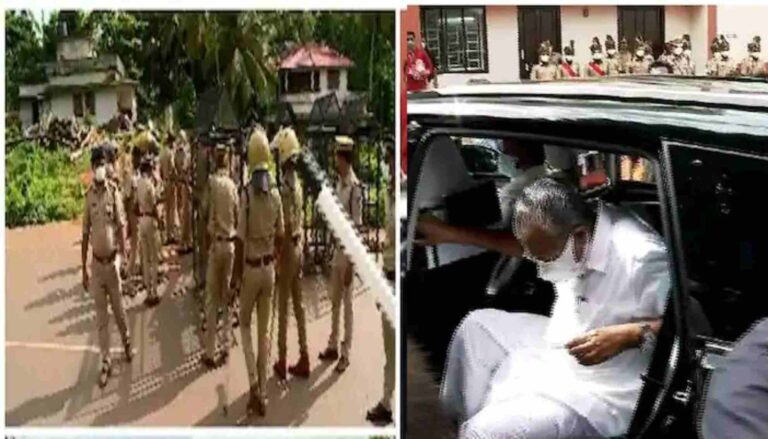 കനത്ത സുരക്ഷയിലും മുഖ്യമന്ത്രിക്കെതിരെ പ്രതിഷേധം : ദില്ലിയിലും പ്രതിഷേധം