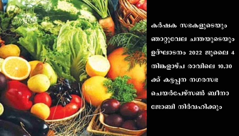 കട്ടപ്പന കൃഷിഭവന്റെ നേതൃത്വത്തില്‍ കര്‍ഷകസഭകളും ഞാറ്റുവേല ചന്തയും