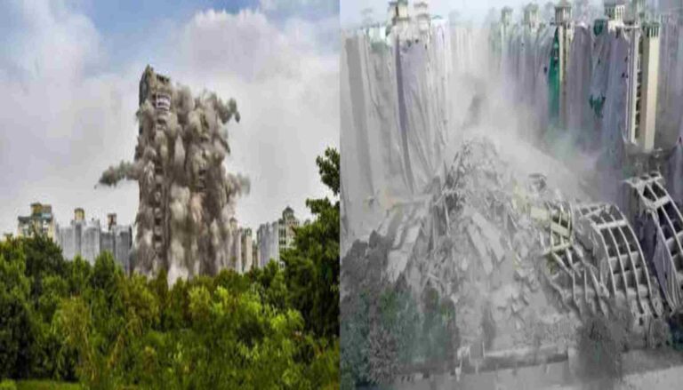 നോയ്ഡ കെട്ടിടം പൊളിക്കല്‍: സമീപ കെട്ടിടങ്ങള്‍ക്കും നാശം