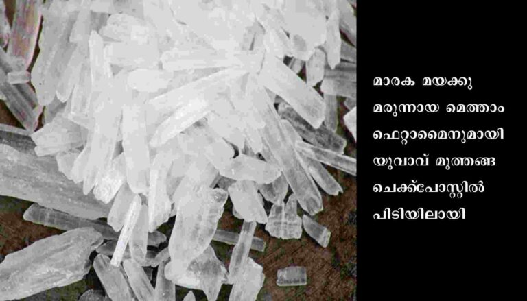 മെത്താംഫെറ്റാമൈനുമായി യുവാവ് അറസ്റ്റില്‍