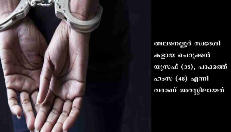 ഒമ്പതര കിലോഗ്രാം കഞ്ചാവുമായി രണ്ട് പേര്‍ പിടിയില്‍