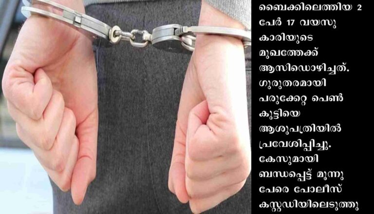 ഡല്‍ഹിയില്‍ വിദ്യാര്‍ഥിനിക്ക് നേരേ ആസിഡ് ആക്രമണം: 3 പേര്‍ പിടിയില്‍
