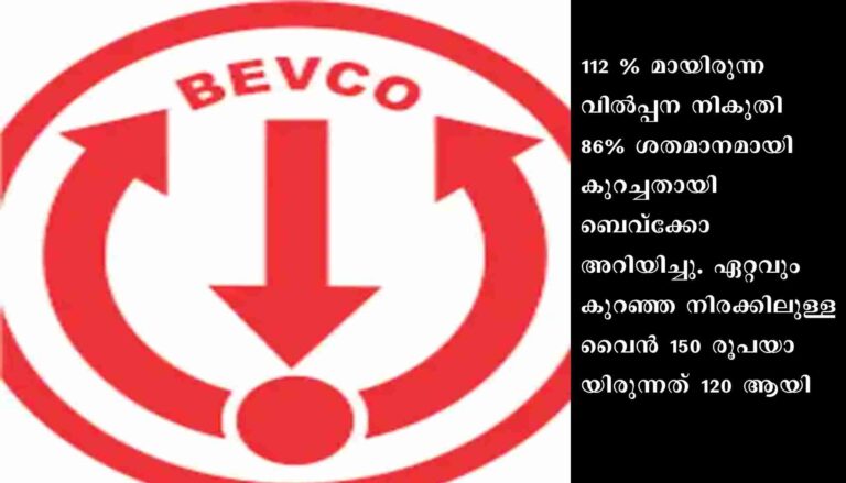 സംസ്ഥാനത്ത് വൈനിന്റെ വിൽപ്പന നികുതി കുറച്ചതായി ബെവ്കോ അറിയിപ്പ്