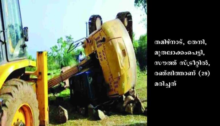 ലോറിയില്‍ കയറ്റുന്നതിനിടെ ഹിറ്റാച്ചി മറിഞ്ഞു: ജീവനക്കാരന് ദാരുണാന്ത്യം