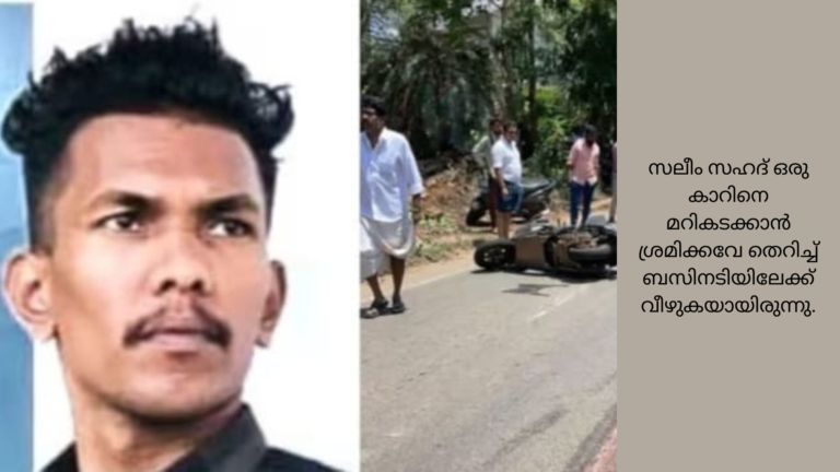 കാറിനെ മറികടക്കാൻ ശ്രമിക്കവേ ബൈക്കിൽ നിന്ന് തെറിച്ചുവീണ് യുവാവിന് ദാരുണാന്ത്യം
