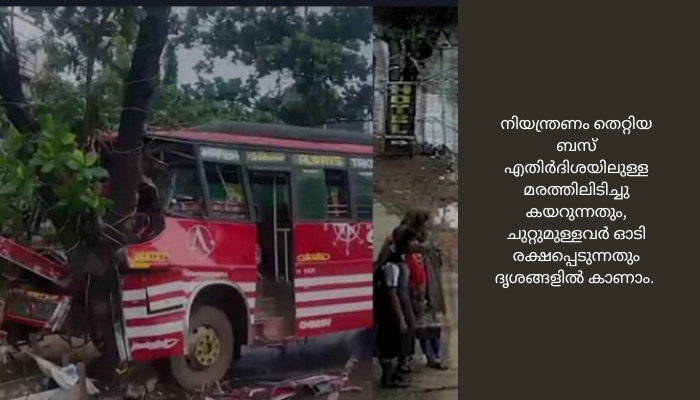 കോഴിക്കോട് നിയന്ത്രണം വിട്ട ബസ് മരത്തിലിടിച്ച് അപകടം; 11 പേർക്ക് പരിക്ക്<br>ഇതിന്‍റെ സിസിടിവി ദൃശങ്ങൾ പുറത്തുവന്നു