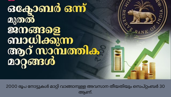 ഒക്ടോബർ ഒന്ന് മുതൽ ജനങ്ങളെ ബാധിക്കുന്ന ആറ് സാമ്പത്തിക മാറ്റങ്ങൾ അറിയാം