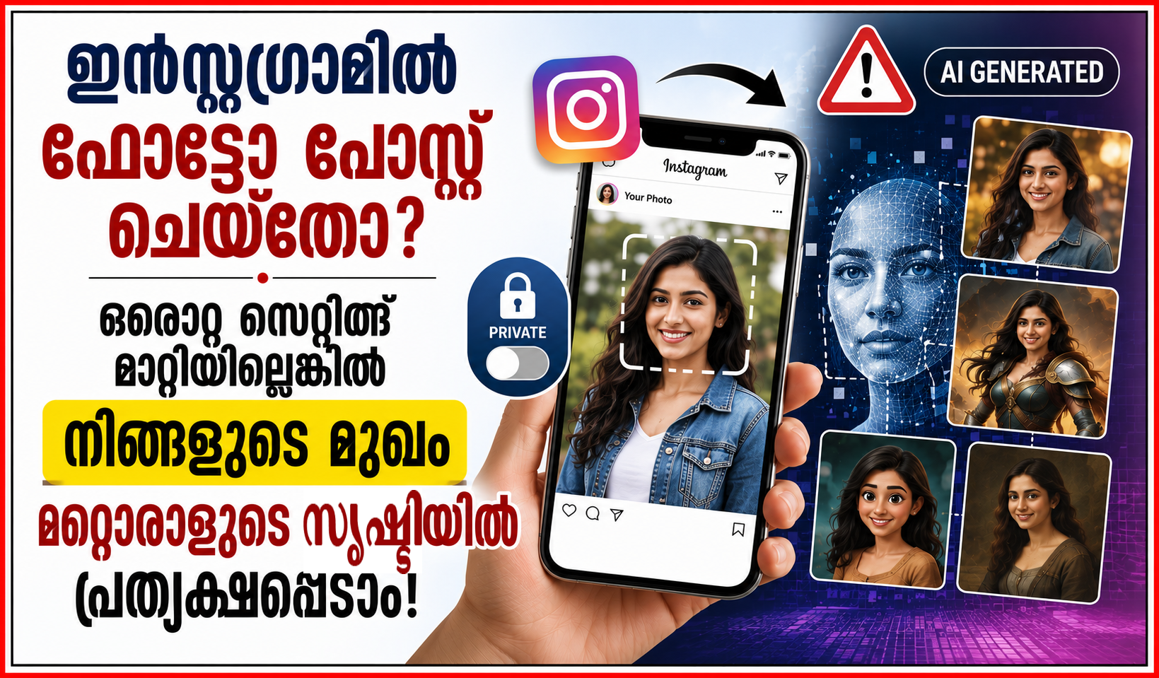 ഇൻസ്റ്റഗ്രാമിൽ ഫോട്ടോ പോസ്റ്റ് ചെയ്തോ? ഒരൊറ്റ സെറ്റിങ് മാറ്റിയില്ലെങ്കിൽ നിങ്ങളുടെ മുഖം മറ്റൊരാളുടെ സൃഷ്ടിയിൽ പ്രത്യക്ഷപ്പെടാം!