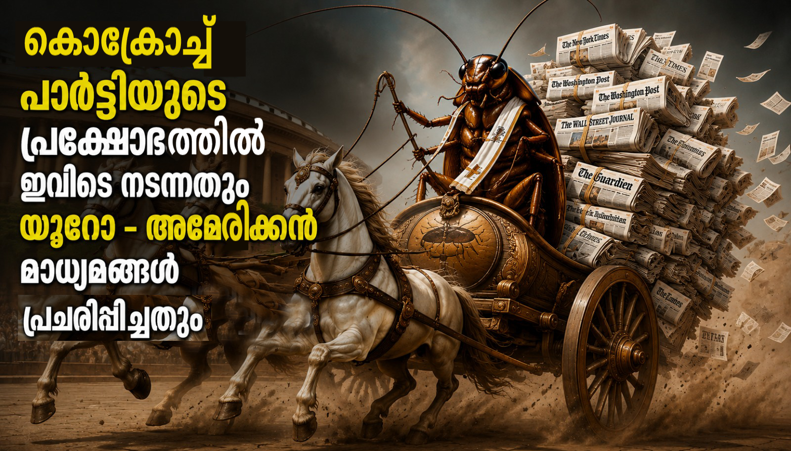 കോക്കറോച്ച് പാർട്ടിയുടെ പ്രക്ഷോഭം ഇവിടെ നടന്നതും യൂറോ – അമേരിക്കൻ മാധ്യമങ്ങൾ അവിടെ പ്രചരിപ്പിച്ചതും.